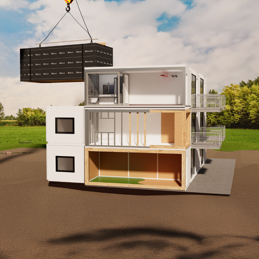 Illustration des produits TREMCO dans le cadre de la construction modulaire
